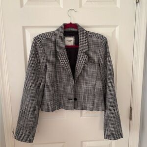 Abercrombie & Fitch Black and White Houndstooth Blazer